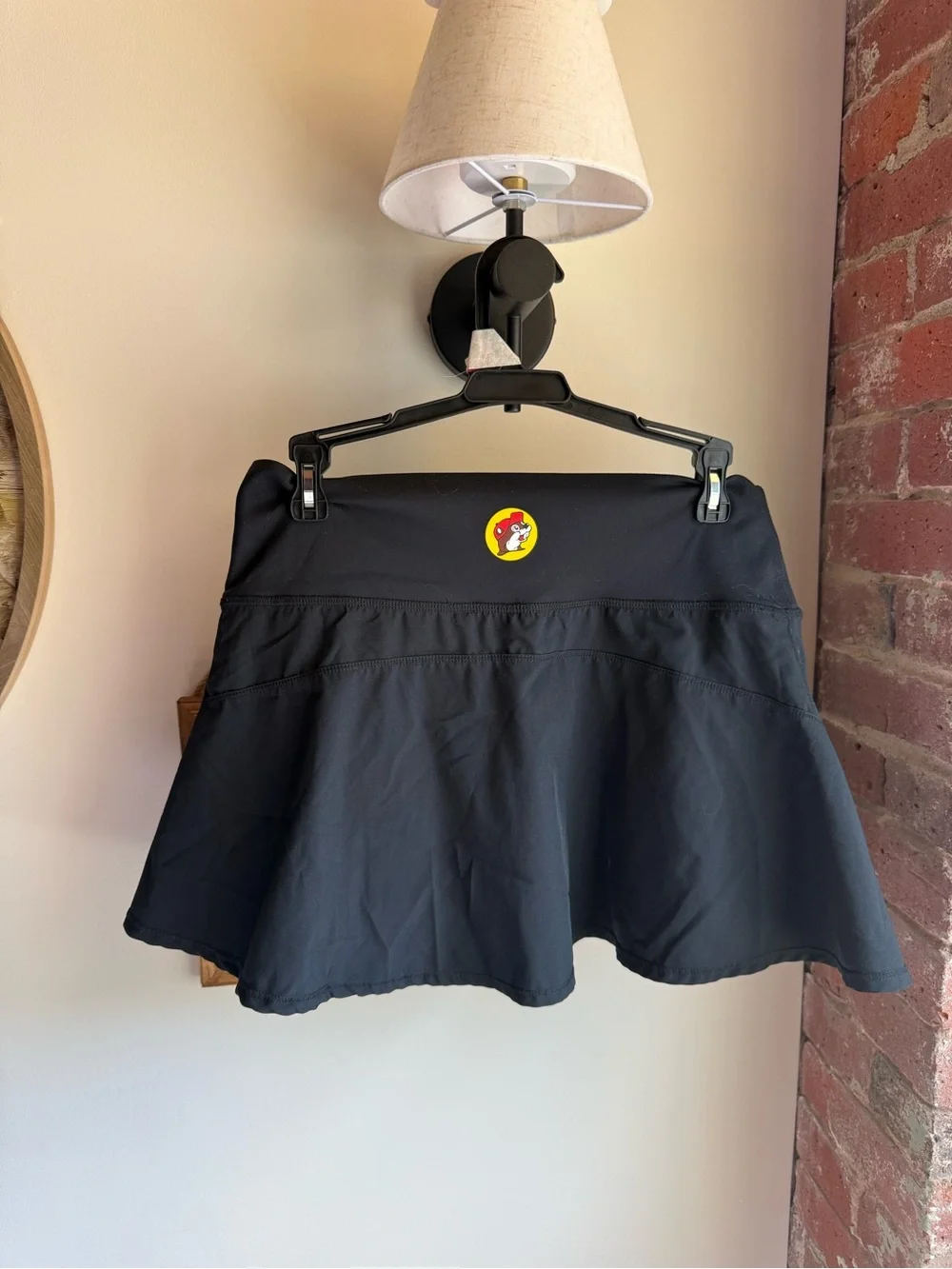 Black Circle Skort with Logo Detail